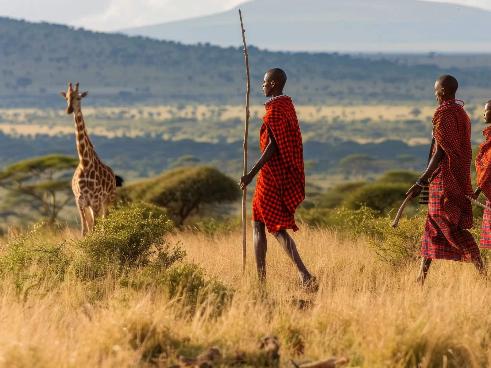 Maasai herders on a community conservancy