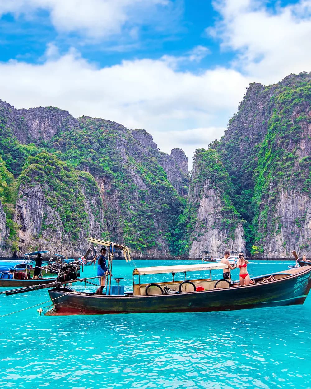 A longtail off Maya Bay